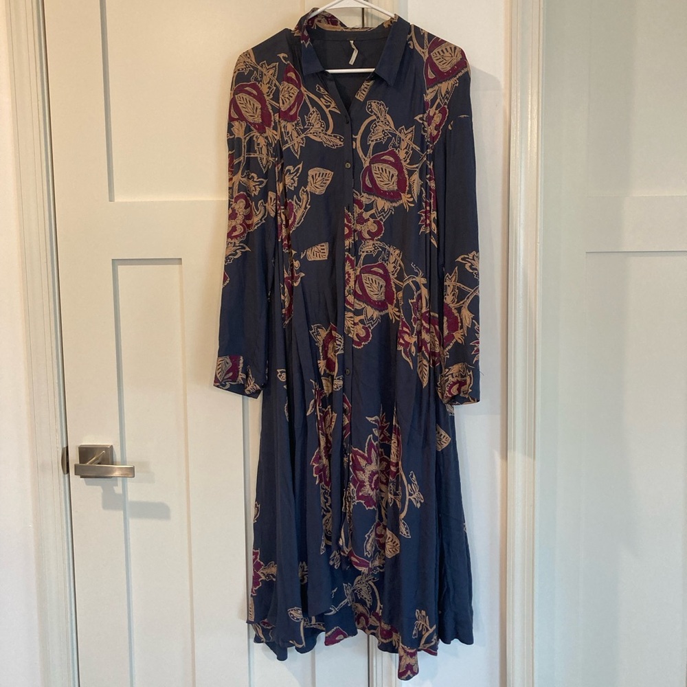 Free People Flowy Long Sleeve Dress